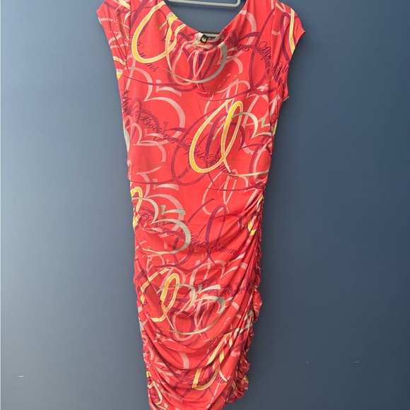 Apple Bottoms Red and Yellow Swirl Midi Dress - Picture 2 of 3